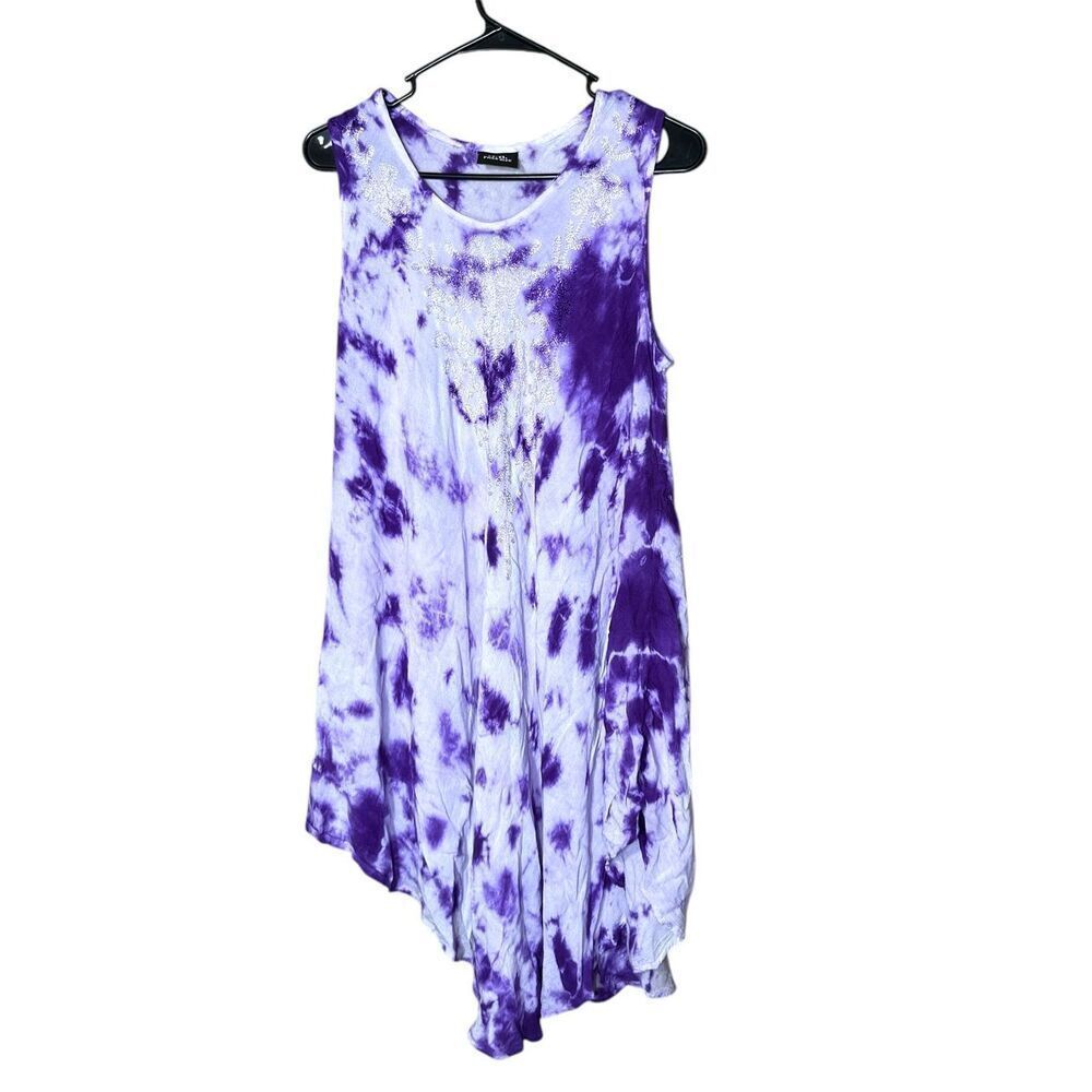 J.D Purple Tie Dye Dress Free Size‎